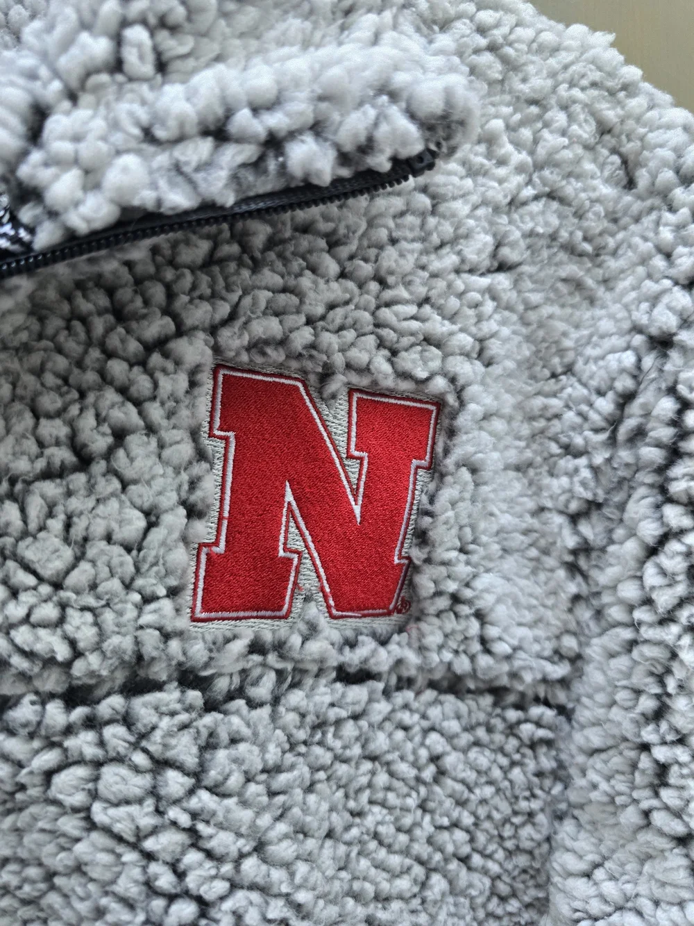 boxercraft Gray Sherpa Quarter-Zip with Red 'N' Patch - Picture 3 of 5